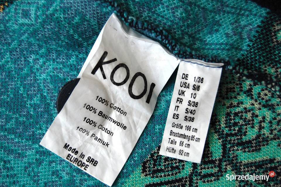 KOOI Knitwear turkusowy kardigan sweter damski Lublin