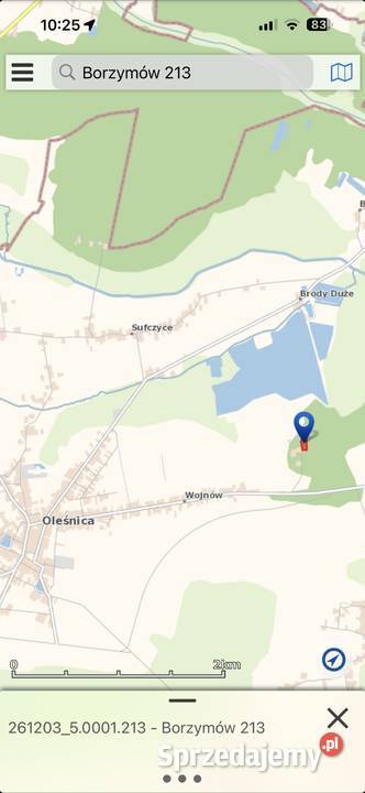 Działka budowlana drodze asfaltowej RATY Borzymów