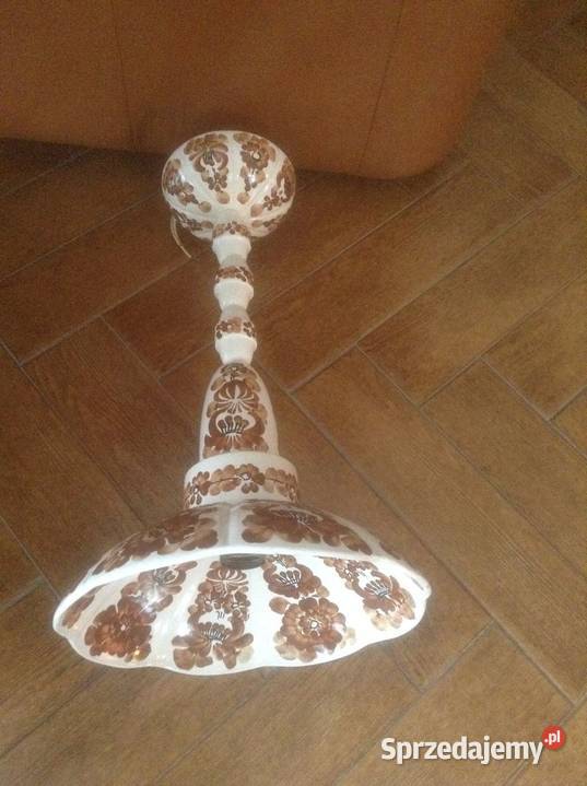 Lampa wisząca fajansowa ręcznie malowana Opole
