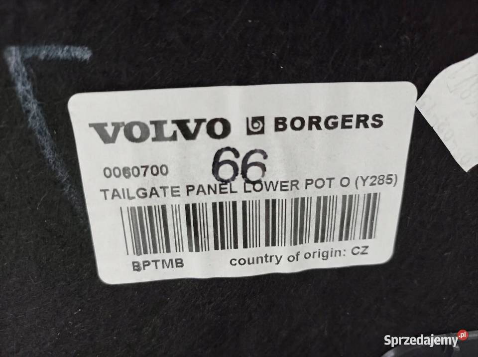 TAPICERKA BOCZEK OSŁONA KLAPY BAGAŻNIKA Volvo XC świętokrzyskie