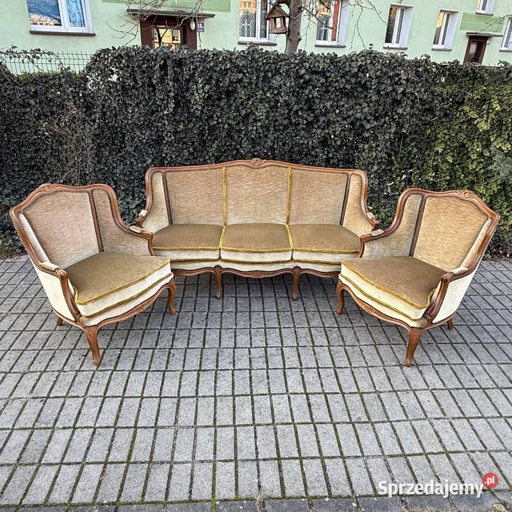 ARTexpert Pałacowy zestaw Sofa dwa fotele Ludwik Dobrzany