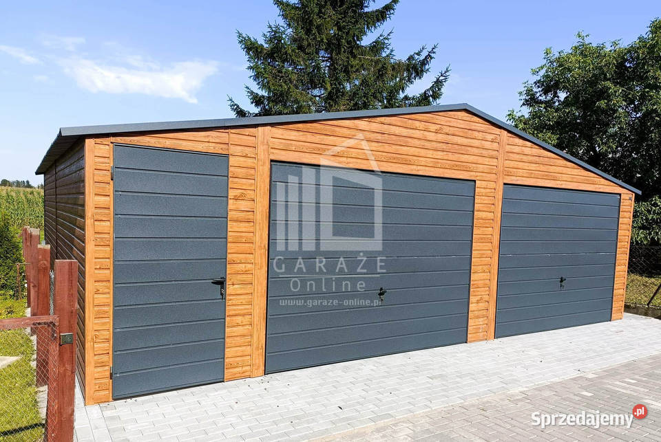 GARAŻ BLASZANY 8m x 7m2x Brama uchylna drzwi Kraków