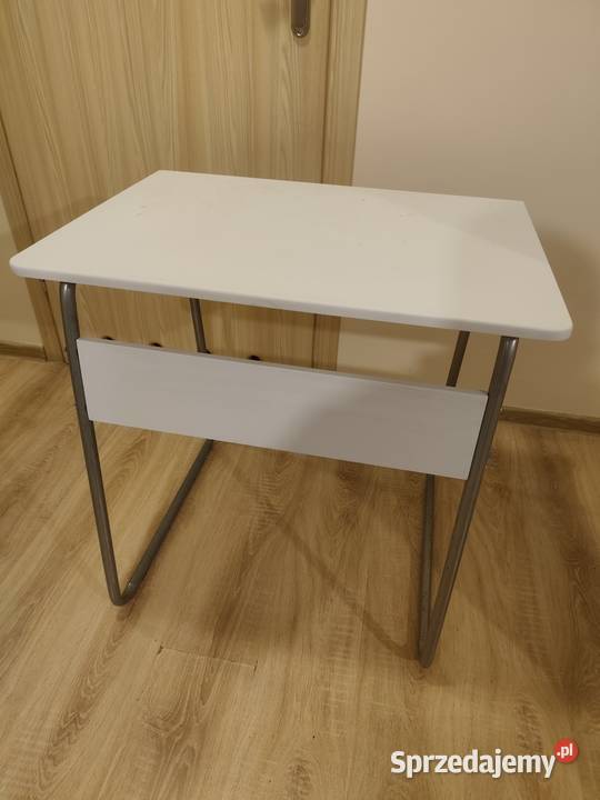 Biały stolik biurko stół 50x70x74 metalowa rama Rzeszów sprzedam