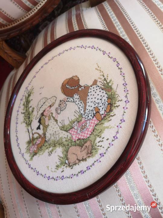 Haft obrazek szkłem Sniadanko na trawce Gdańsk