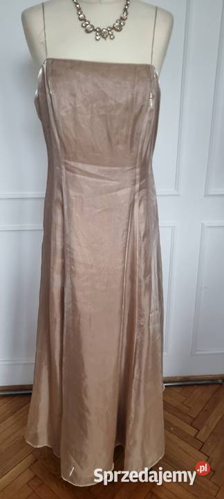 Sprzedam sukienkę z ramiączkami rozmiar 42 żółty/złoty Białystok sprzedam