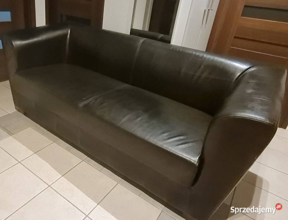 Skorzane używane solidne styl kolonialny sofa Poznań
