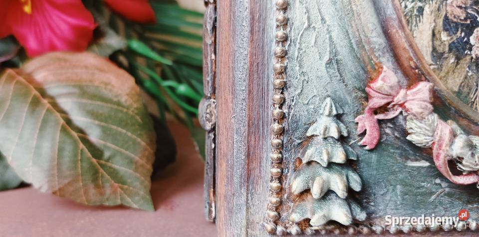 Drewniane pudełko w formie książki Rękodzieło Ostróda