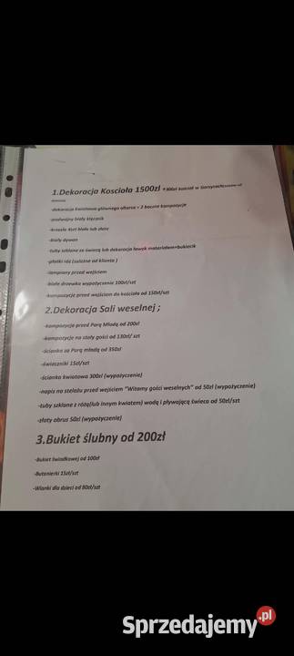 Dekoracja kościoła i sali na wesele i ślub podkarpackie Gorzyce