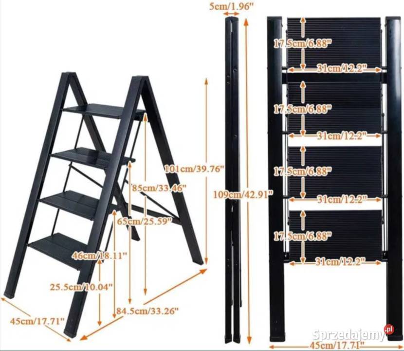 Nowa drabina schodki drabinka 4 stopnie stojak Poraj