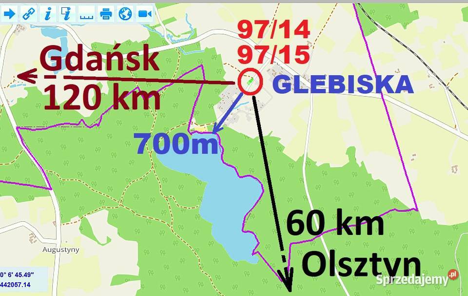 2 działki letniskowe z DOMKIEM i garażem MEDIA warmińsko-mazurskie Glebiska