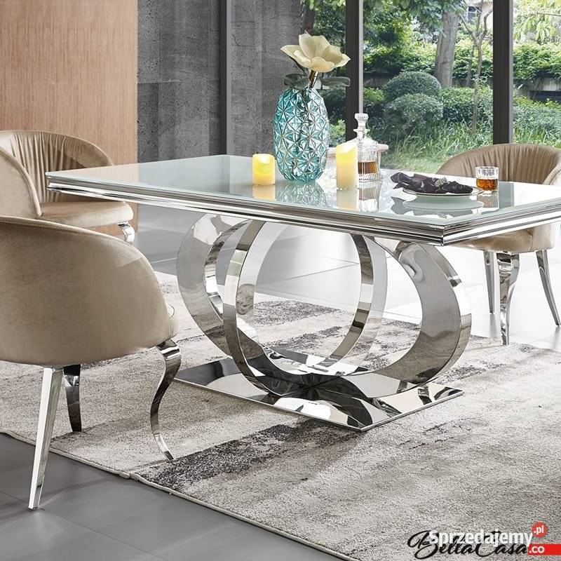 Zestaw mebli glamour Dallas stół ława stolik 55cm Warszawa