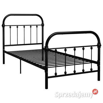 vidaXL Rama łóżka czarna metalowa 90 x 200 mazowieckie sprzedam