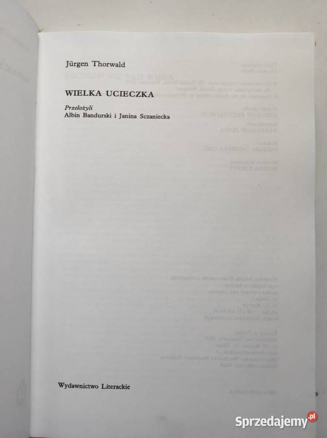 Jrgen Jurgen Thorwald Wielka ucieczka świętokrzyskie
