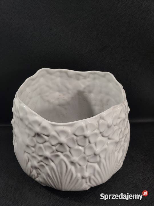 Duża Osłonka Ceramiczna Hortensja 3D Wyposażenie wnętrz Poddębice