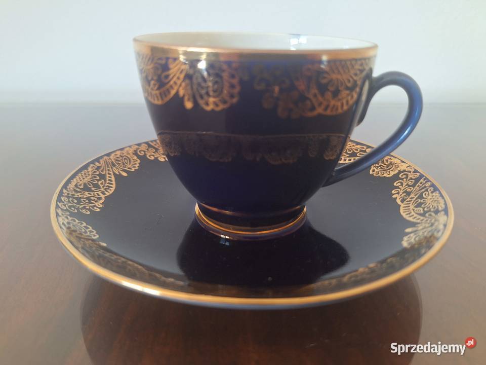Łomonosow Filiżanka Duo Kobalt Złocenia o ZSRR 6 Gdańsk