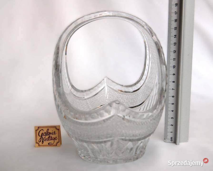 Miska kryształowa koszyk kryształ szlifowany PRL przezroczysty Lublin