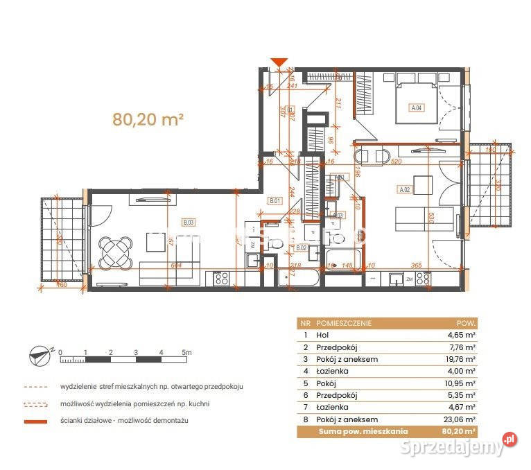 Mieszkanie 802 metry 2 pokoje Katowice Ceglana 80.2m2