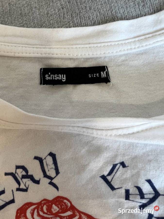 Tshirt crop top biały Topy i koszulki podkarpackie Jasło sprzedam