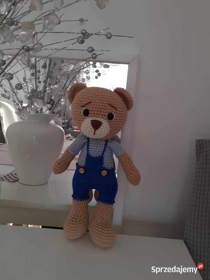 Miś zrobiony ręcznie z włóczki na szydełku Kraków