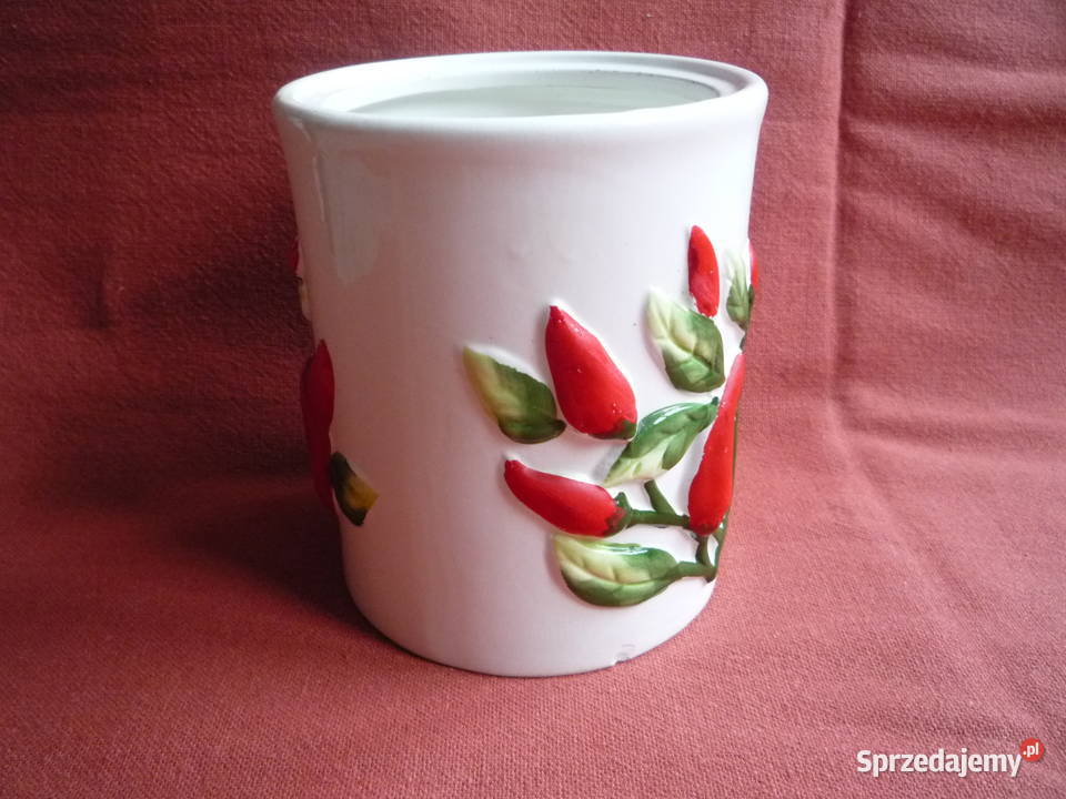 Pojemnik ceramiczny Papryczka chili oliwka biały zachodniopomorskie Szczecin
