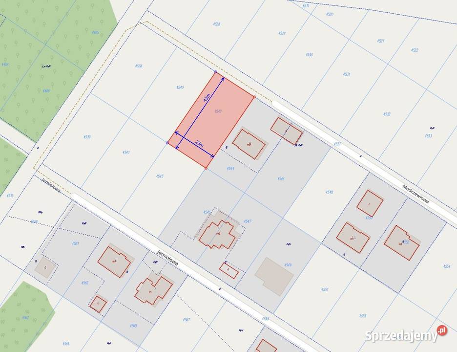 Działka Modrzewiowa Rudna Mała 1000m2 utwardzona podkarpackie sprzedam