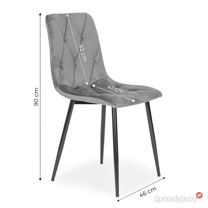 Komplet 4 krzeseł do jadalni i salonu szary 46cm