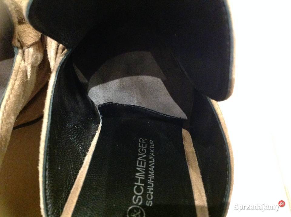 Klapki Skórzane na Platformie KENNELSCHMENGER r 25cm Nowa Sól