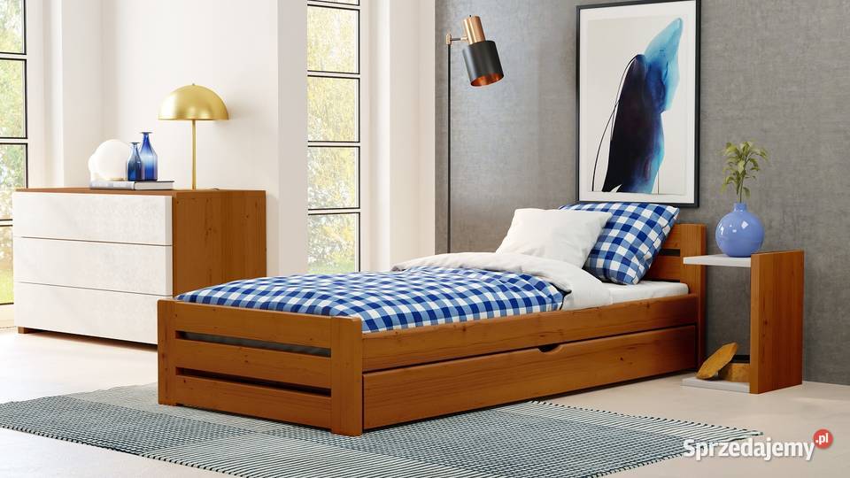 Mocne ŁÓŻKO Drewniane 80x200 GR 35 200cm Łóżka, wersalki i sofy