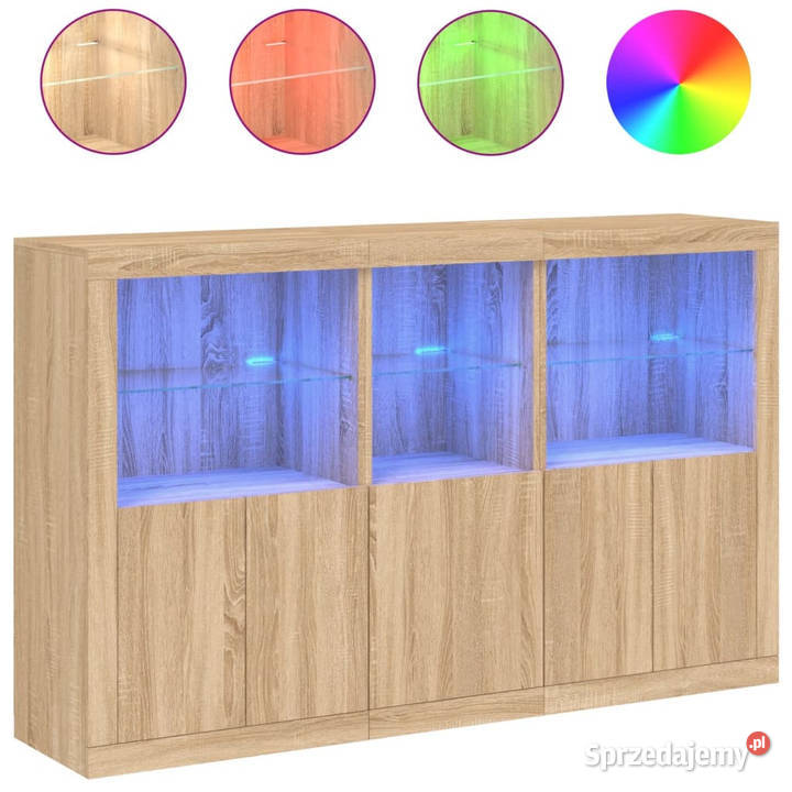 Szafka z oświetleniem LED dąb sonoma 162x37x100 mazowieckie Warszawa