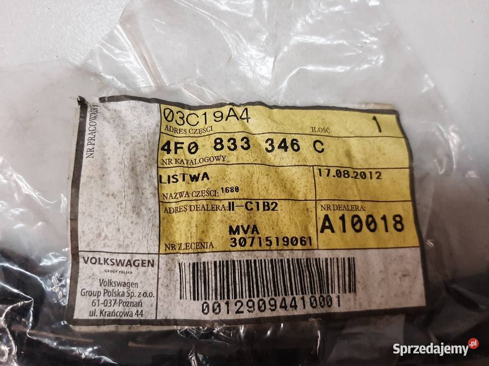 Nowa oryginalna listwa uszczelka drzwi prawy Oświęcim