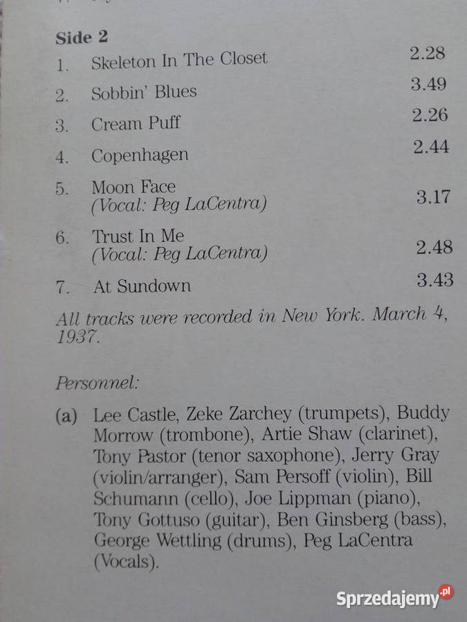 ARTIE SHAW AND HIS ORCHESTRA RHYTHM MAKERS 1937 lubelskie Puławy