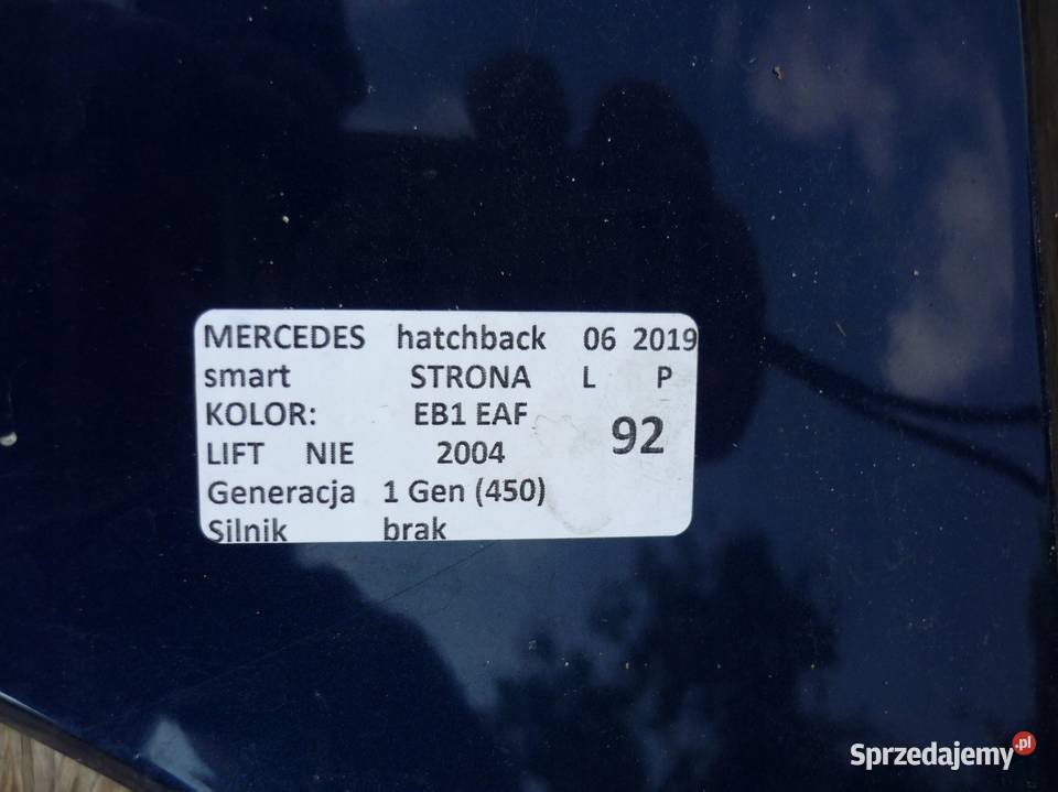 ZDERZAK PRZEDNI PRZÓD EB1 EAF FORTWO 450 Maski sprzedam