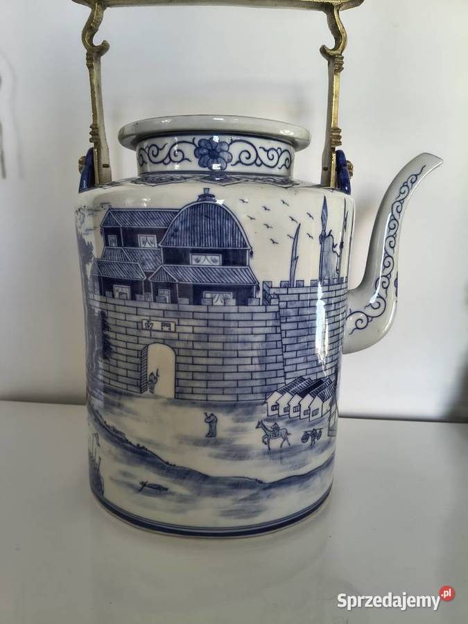 Dzban dekoracyjny porcelit wypalany szkliwiony Szczecin