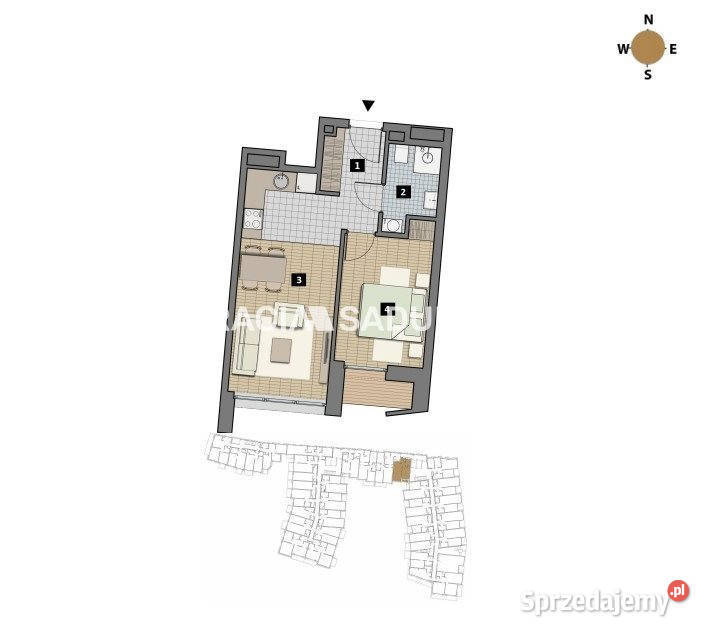 Mieszkanie Kraków Czyżewskiego 39m2 2 pok