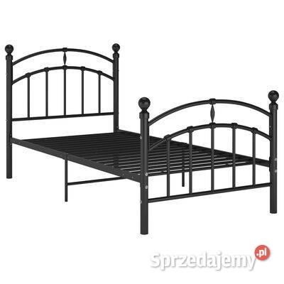 vidaXL Rama łóżka czarna metalowa 90 x 200