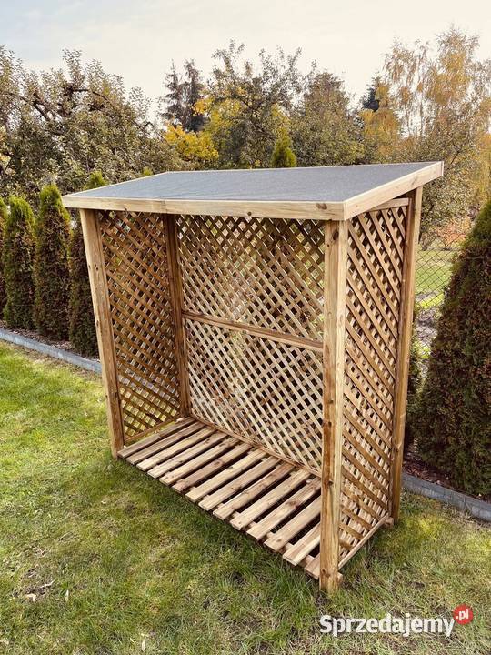 Drewutnia Wiata Kominkowa z Dachem Krytym Papą Chojnice