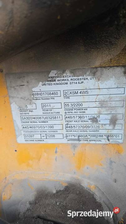 JCB 2 CX 2011 r Maszyny budowlane Sierpc sprzedam