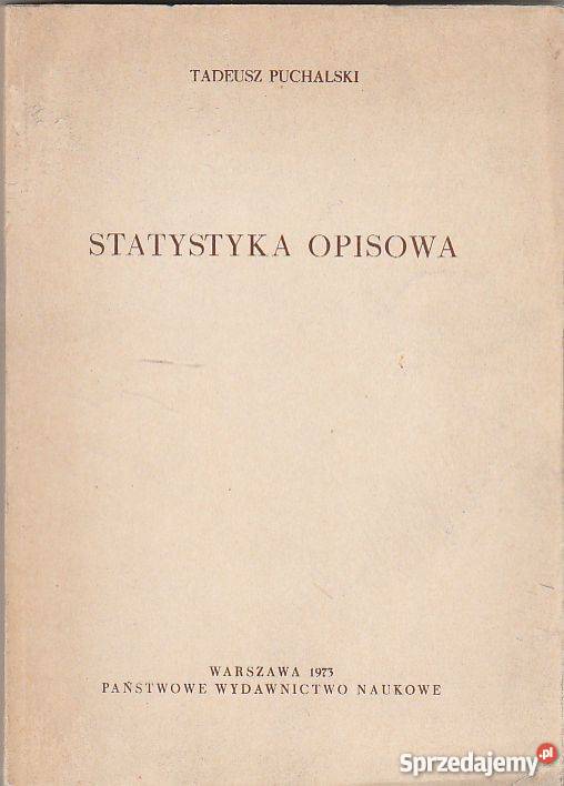 7262 STATYSTYKA OPISOWA TADEUSZ PUCHALSKI Czyrna