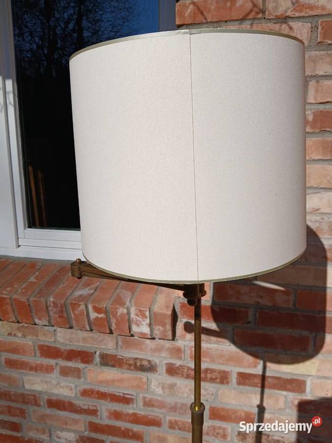 Lampa Podłogowa do czytania regulowana mosiężna Gawroniec