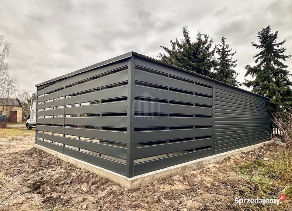 Garaż blaszany 6x6 wiata 3x6m brama uchylna