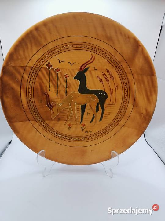 Talerz DREWNO DEKORACYJNY PATERA LUDOWY MALOWANE Zamość sprzedam
