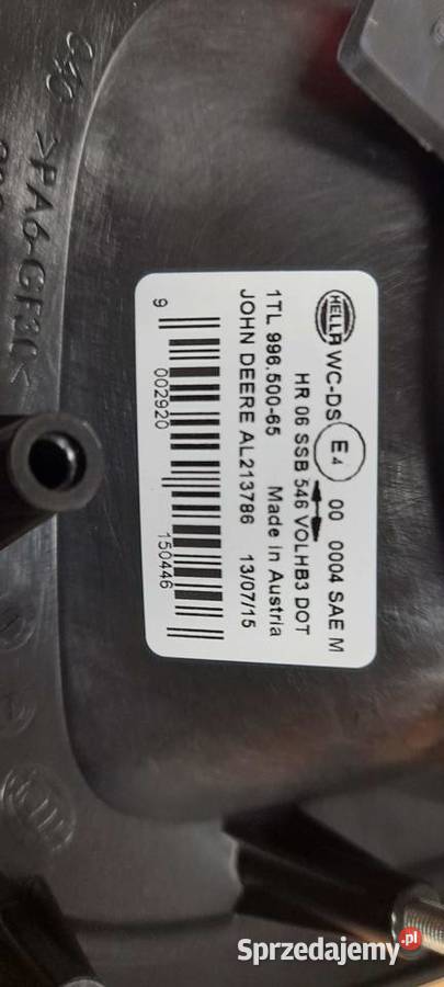 Lampa soczewkowa lewa przednia John Deere