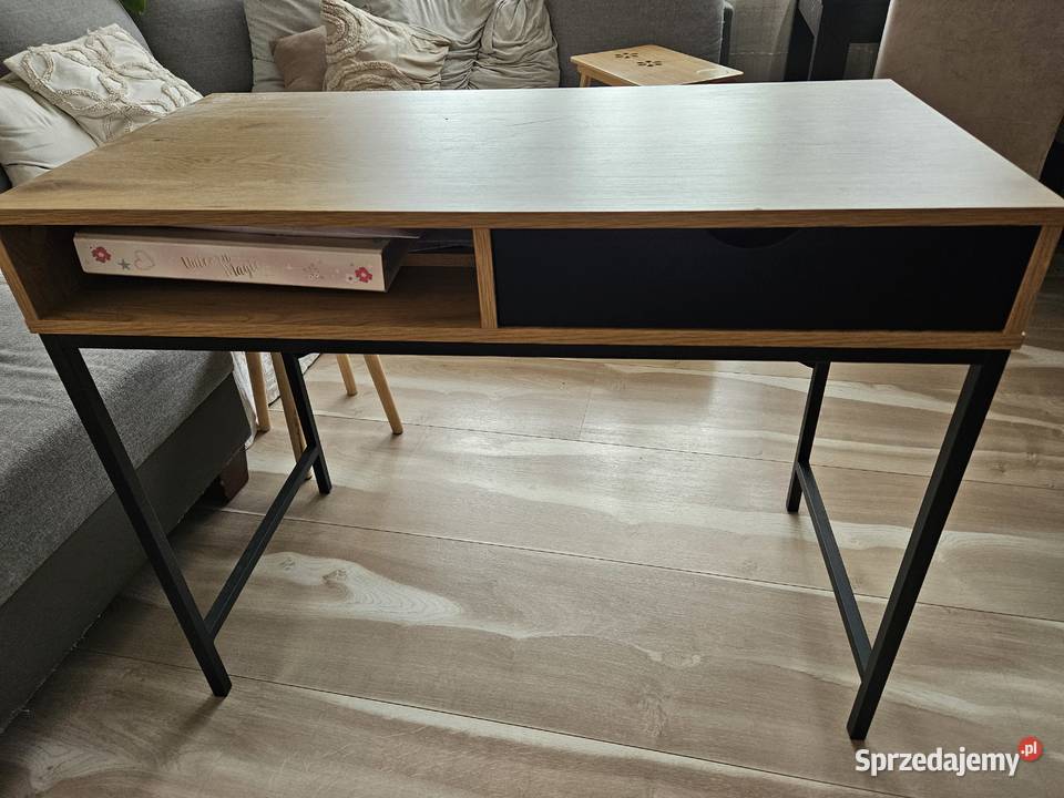 Biurko 48x95 1 szuflada kolor ciepły dąbczarny Biurka Ożarów Mazowiecki