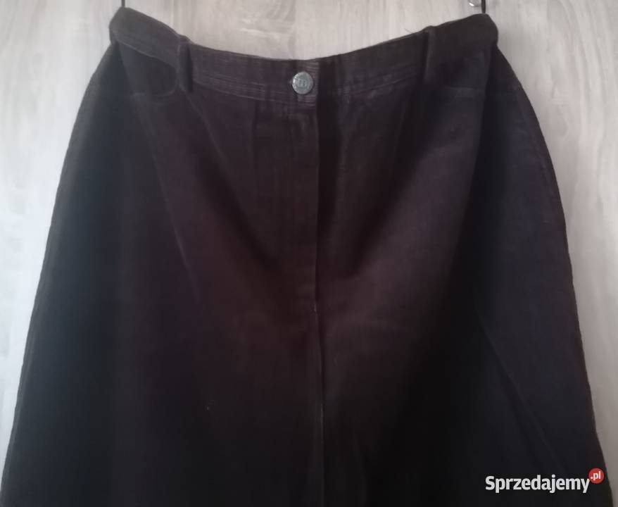 Spódniczka maxi ze sztruksu brązowa XL Łódź