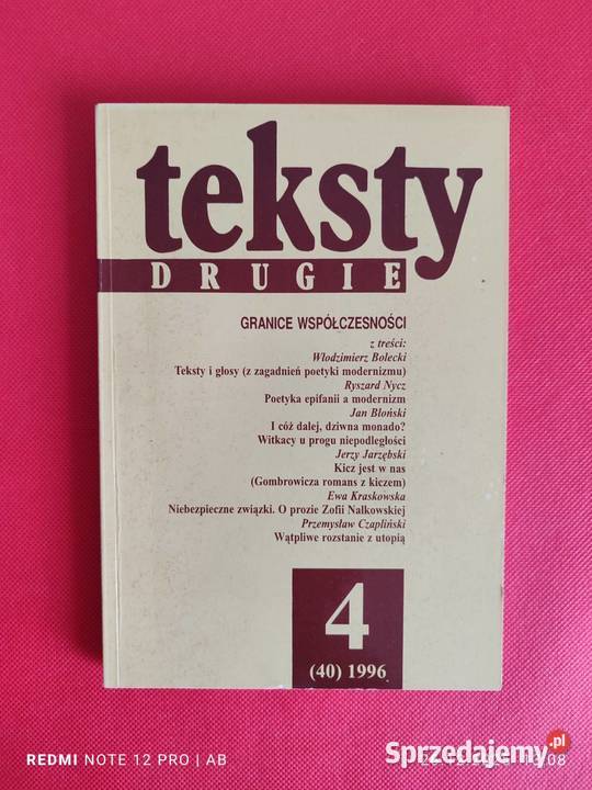 Teksty Drugie 4 40 1996 Granice współczesności Katowice