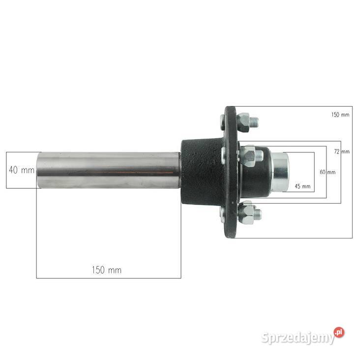 Piasta z czopem do koła ATV kompletna 40 x 150 podkarpackie Tajęcina