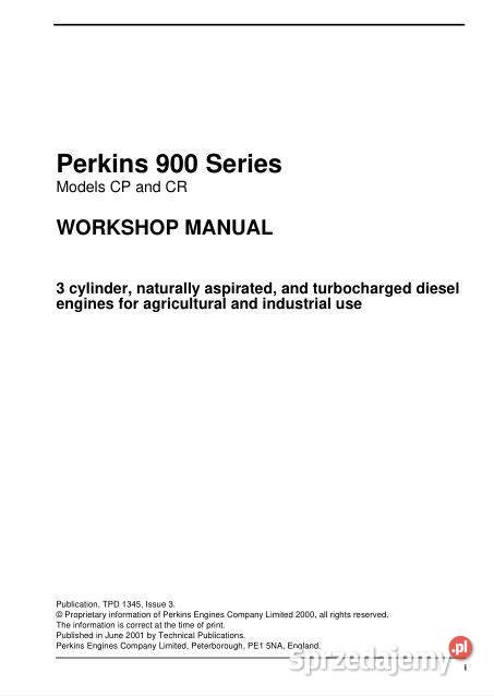 Perkins 900 CP CR EDI1300 instrukcja naprawy motoryzacja, transport Kultura i Rozrywka Kielce