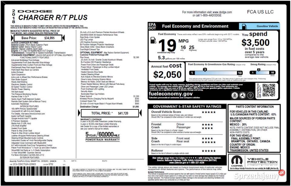 Dodge Charger RT Plus 2018 57 V8 HEMI FV 23