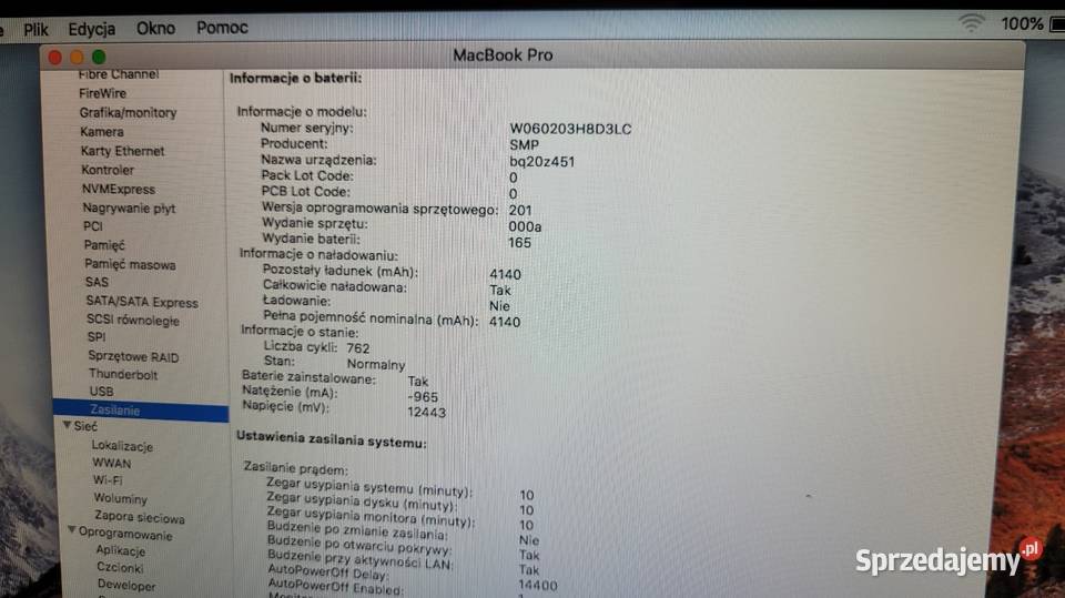 Apple Macbook Pro 256GB ssd 500GB HDD 16GB RAM 750 Warszawa sprzedam