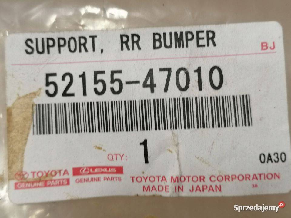 TOYOTA PRIUS ŚLIZG ZDERZAK PRAWY TYŁ 5215547010 Pleszew
